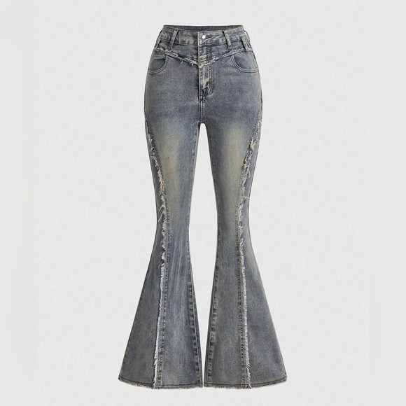 ROMWE Fairy Grung Flared Jeans Women’s XS 2 High Rise - Picture 1 of 12